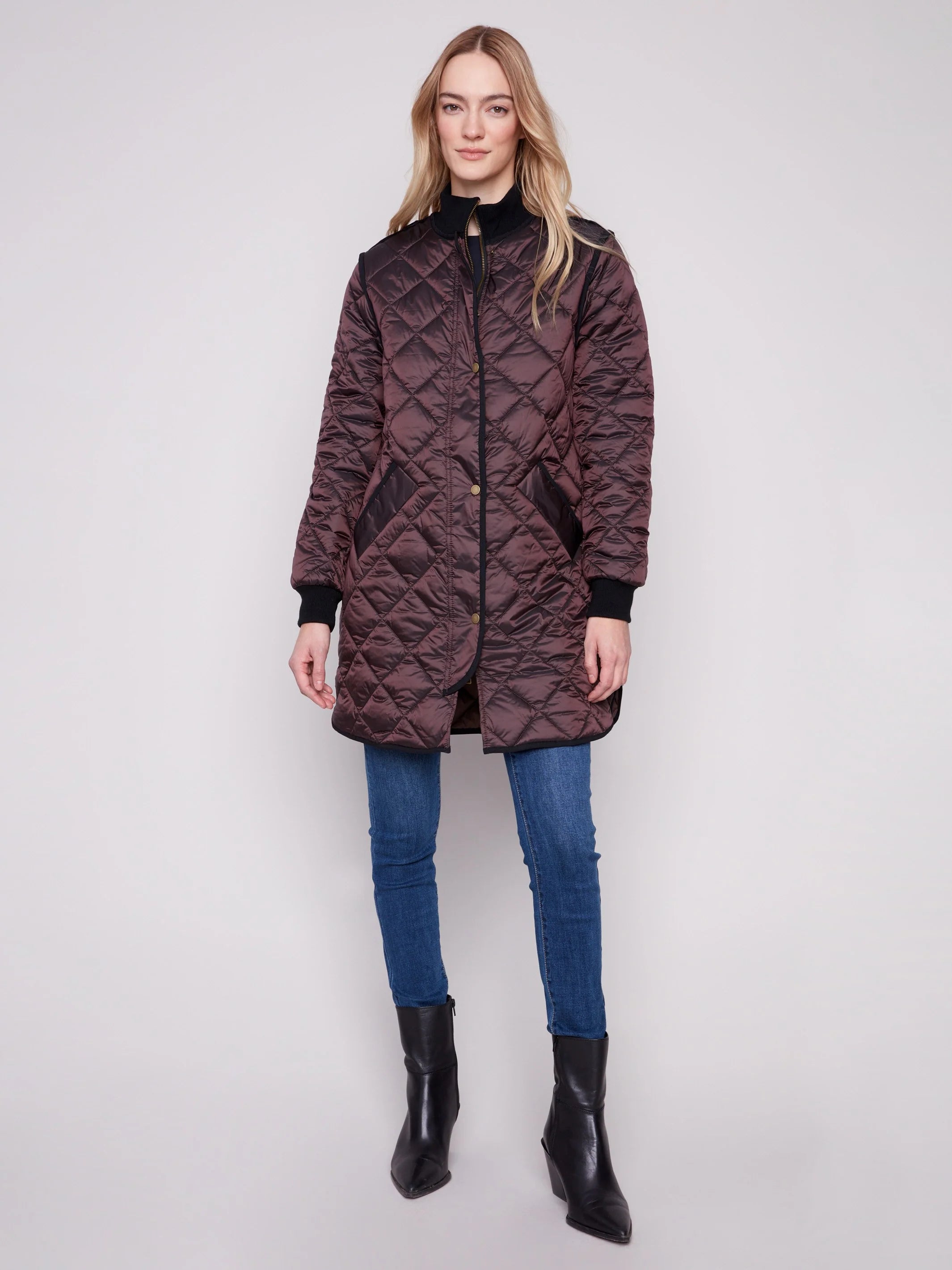 Long Quilted Puffer Jacket - Mocha