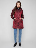 Long Quilted Puffer Jacket - Cabernet