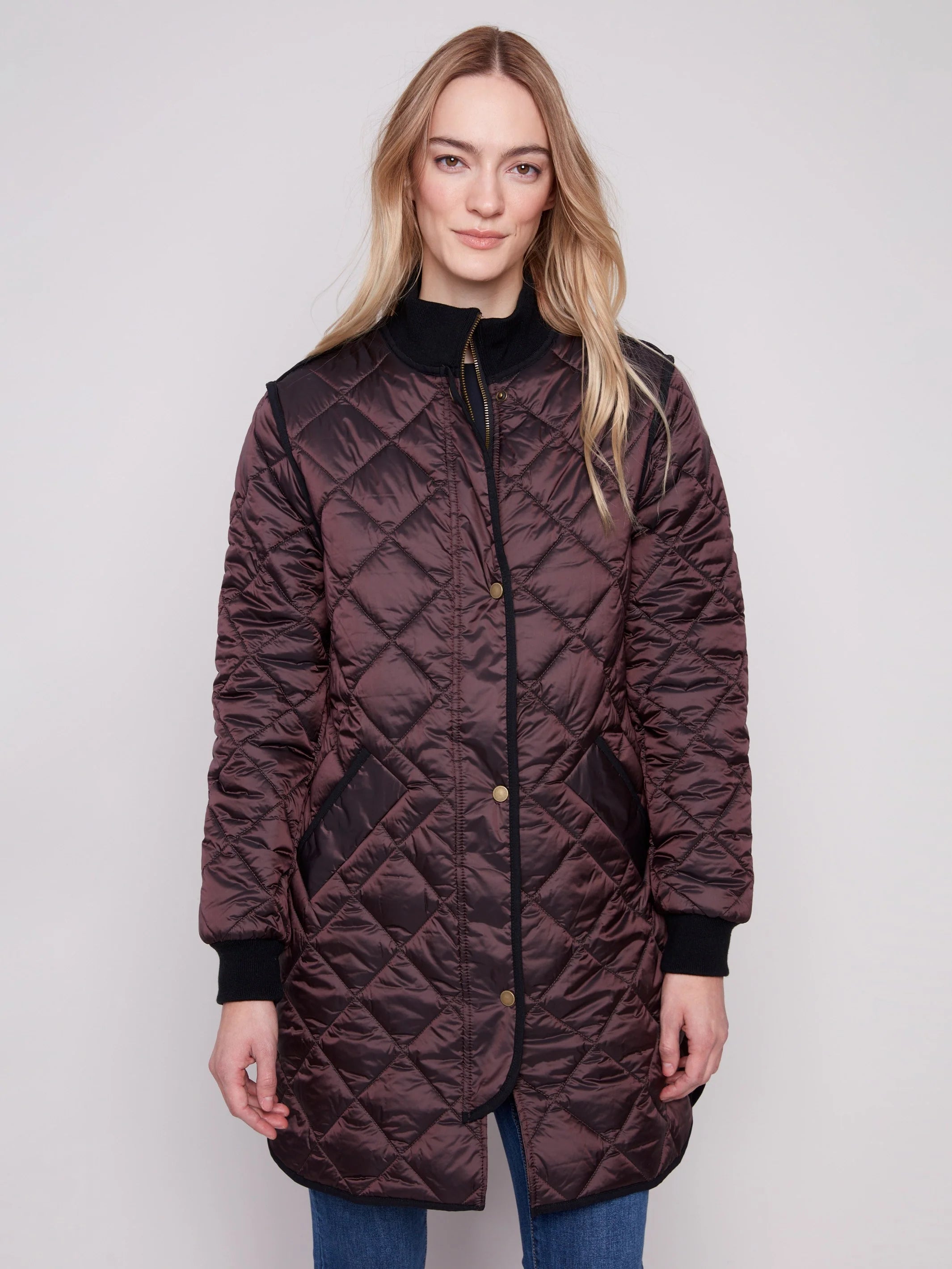 Long Quilted Puffer Jacket - Mocha