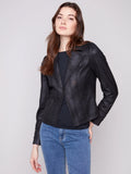 Vintage Faux Leather Jacket - Black