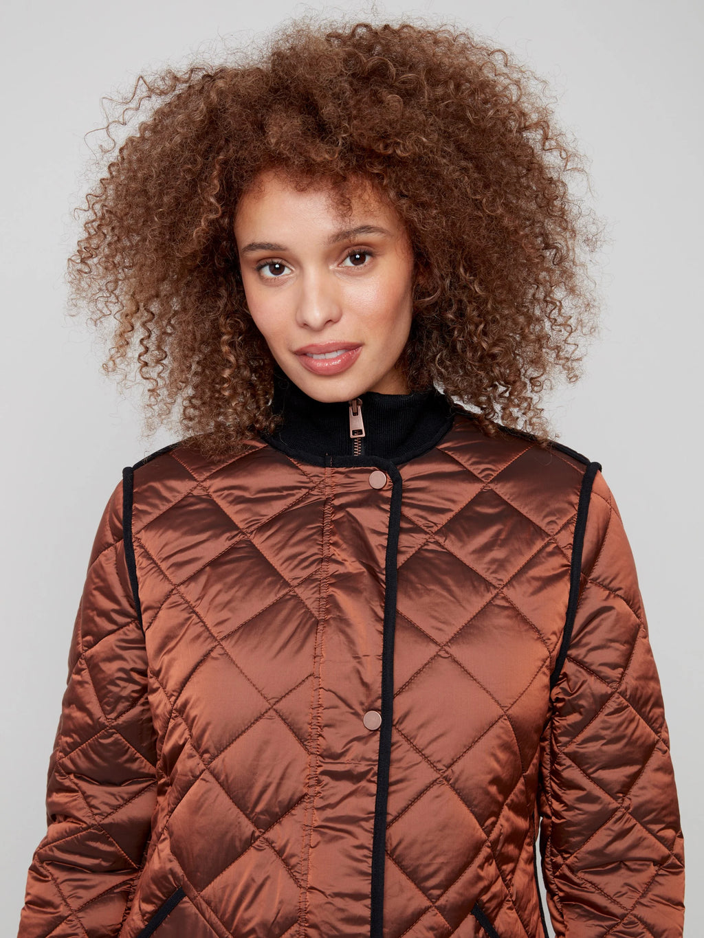 Long Quilted Puffer Jacket - Sepia