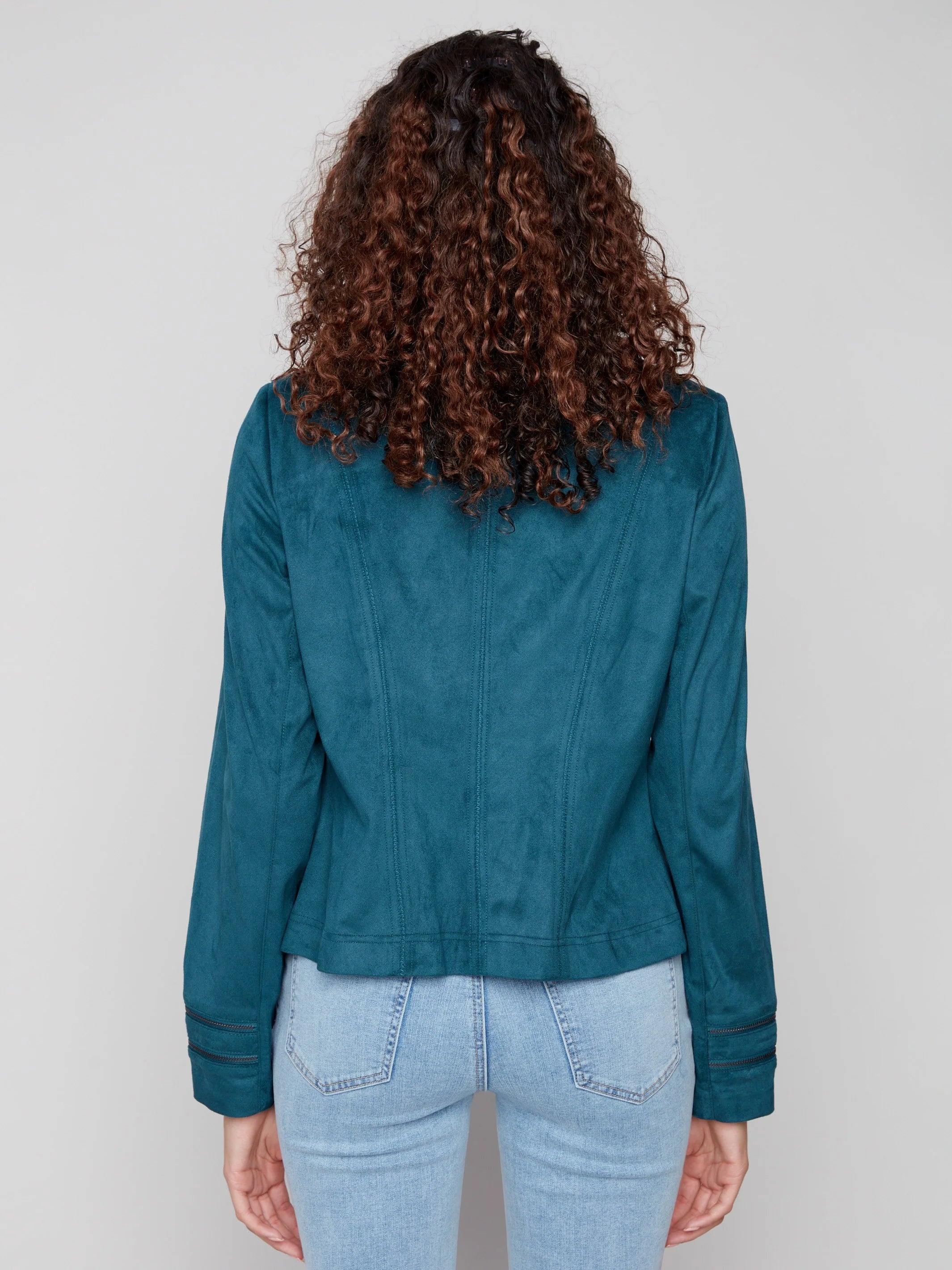 Vintage Faux Suede Jacket - Evergreen