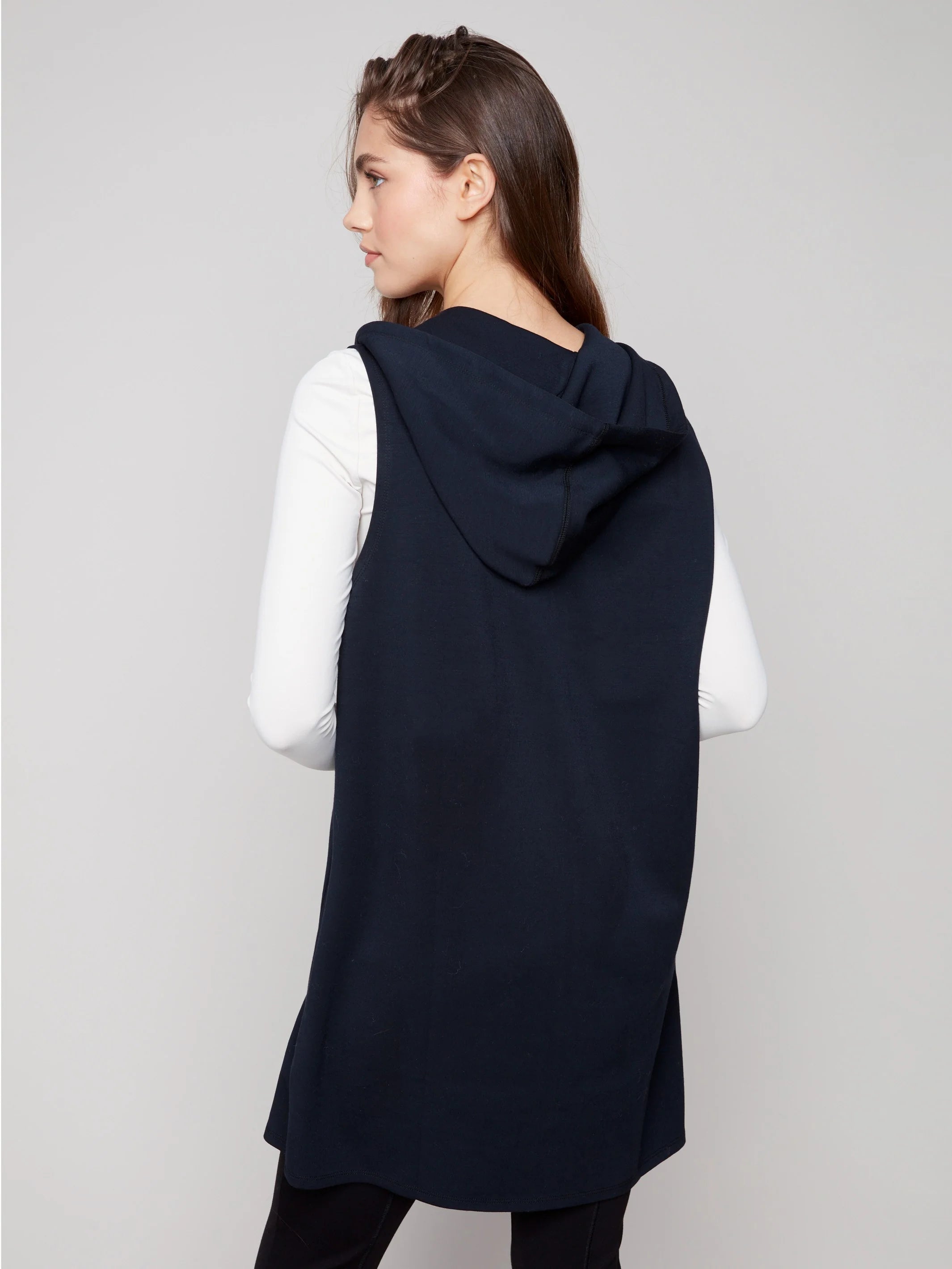 Soft Scuba Long Hooded Vest - Black