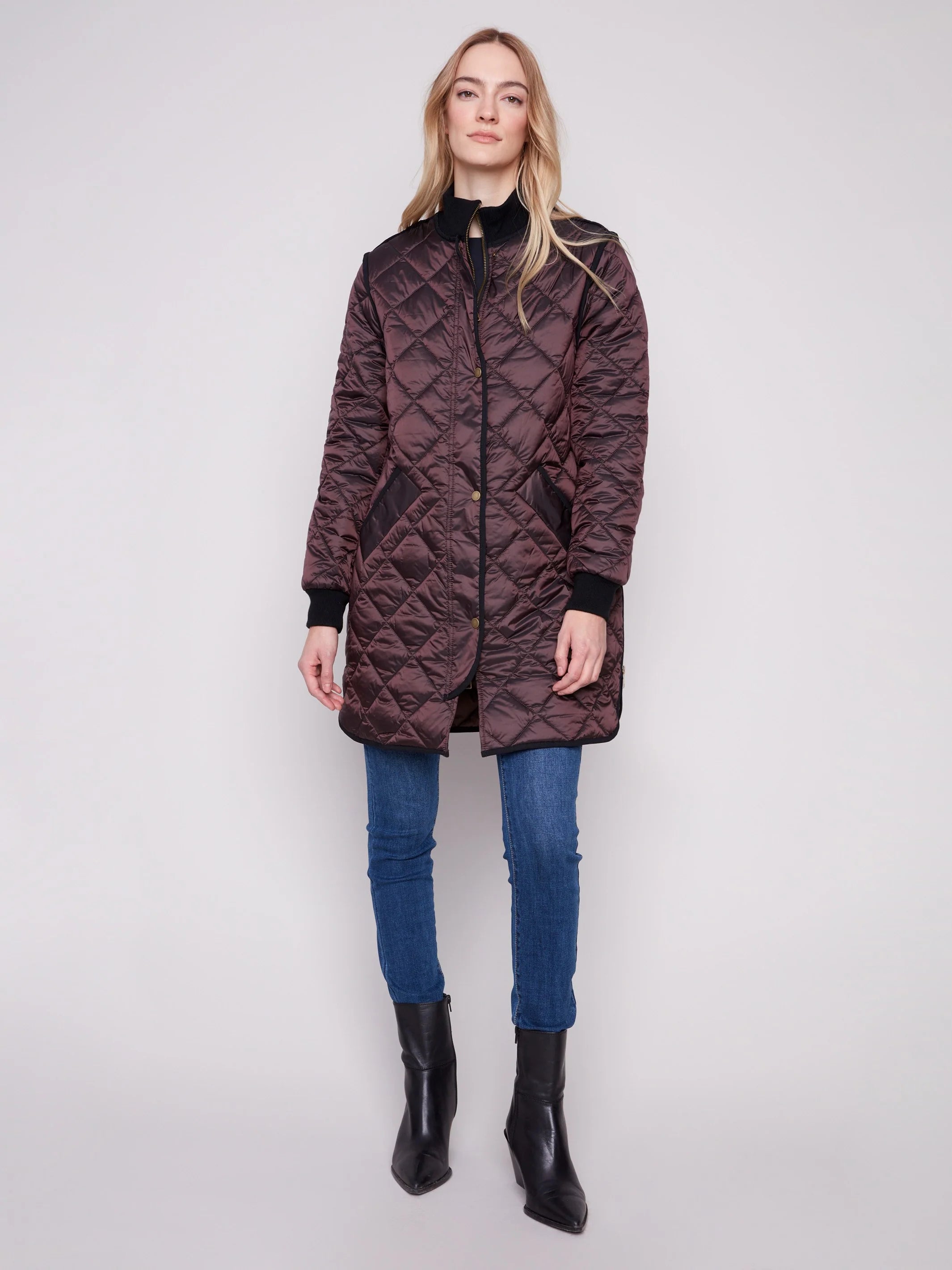 Long Quilted Puffer Jacket - Mocha