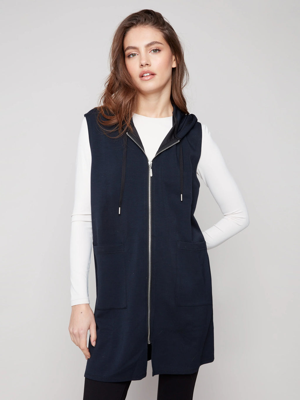 Soft Scuba Long Hooded Vest - Black