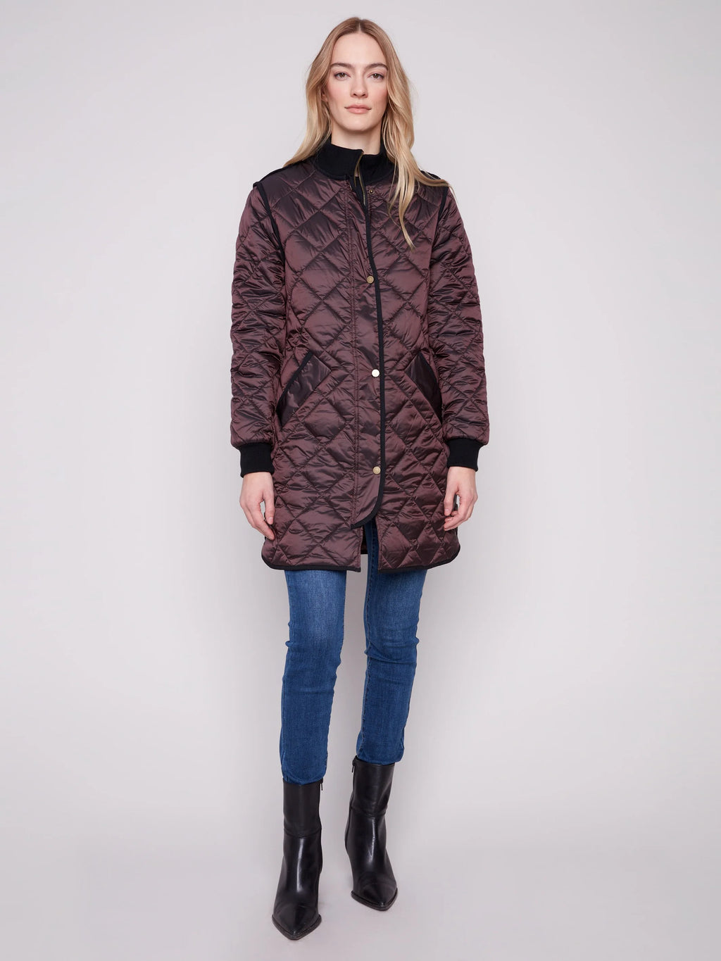Long Quilted Puffer Jacket - Mocha