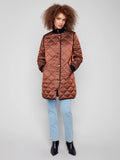 Long Quilted Puffer Jacket - Sepia