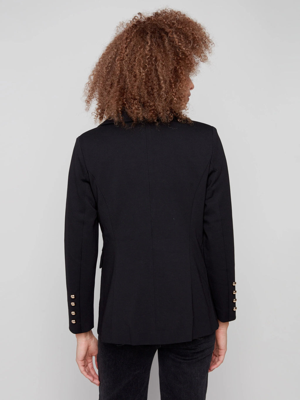 Ponte Blazer With Gold Buttons - Black