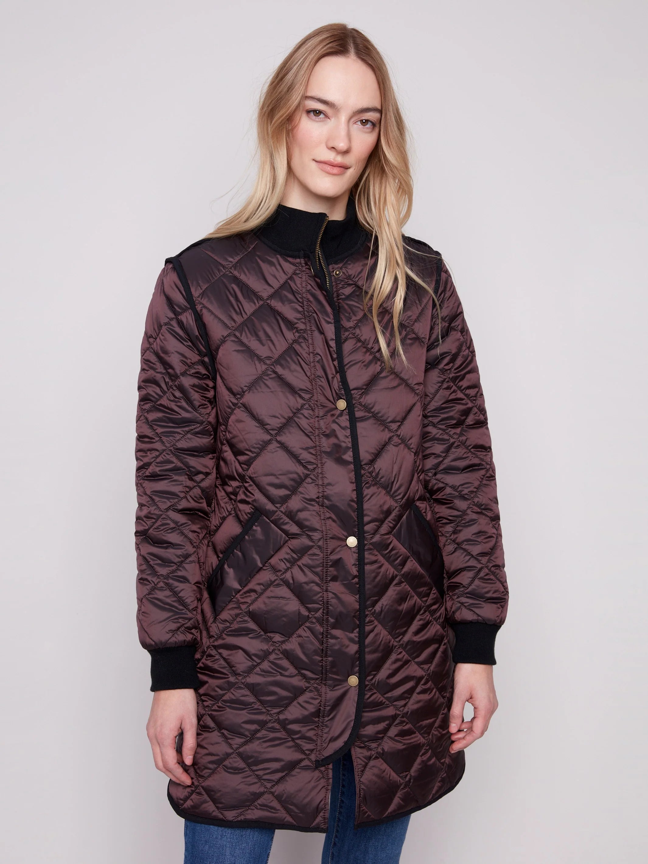 Long Quilted Puffer Jacket - Mocha